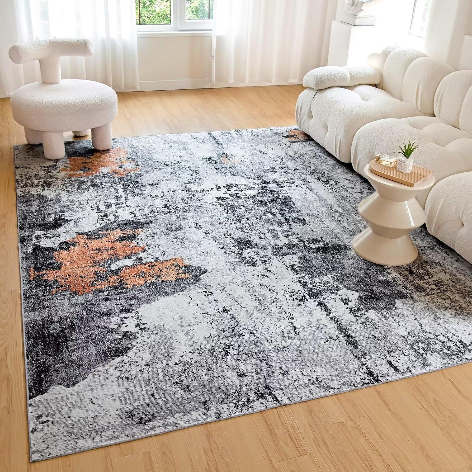Schwarzer Waschbarer Teppich 120x170 Modernes Design In & Outdoor
