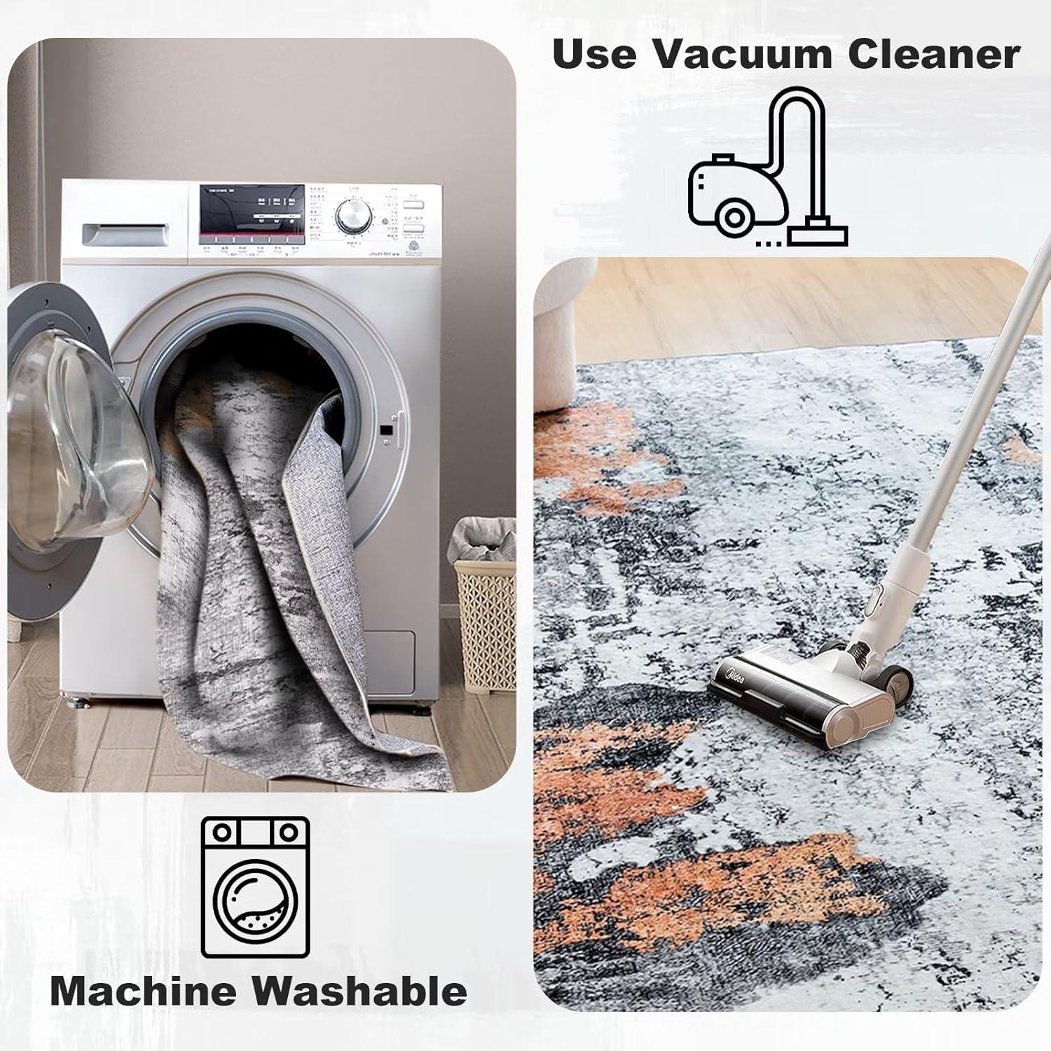 Schwarzer Waschbarer Teppich 120x170 Modernes Design In & Outdoor