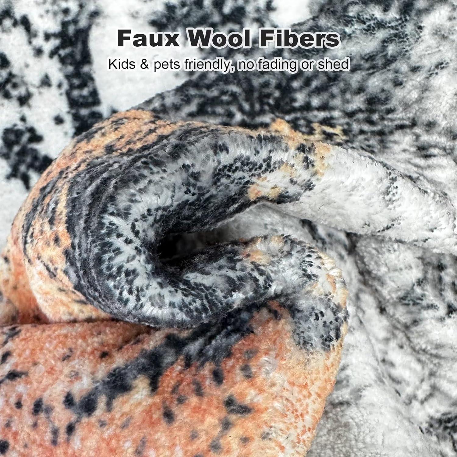 Waschbarer Teppich Abstrakt Schwarz Kurzflor Rutschfest 160x230CM