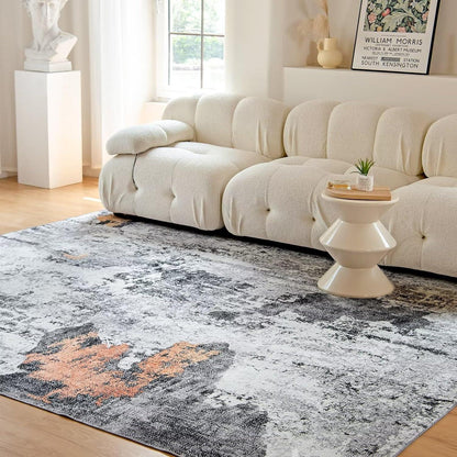 Waschbarer Teppich Abstrakt Schwarz 160x230CM Chic Kurzflor