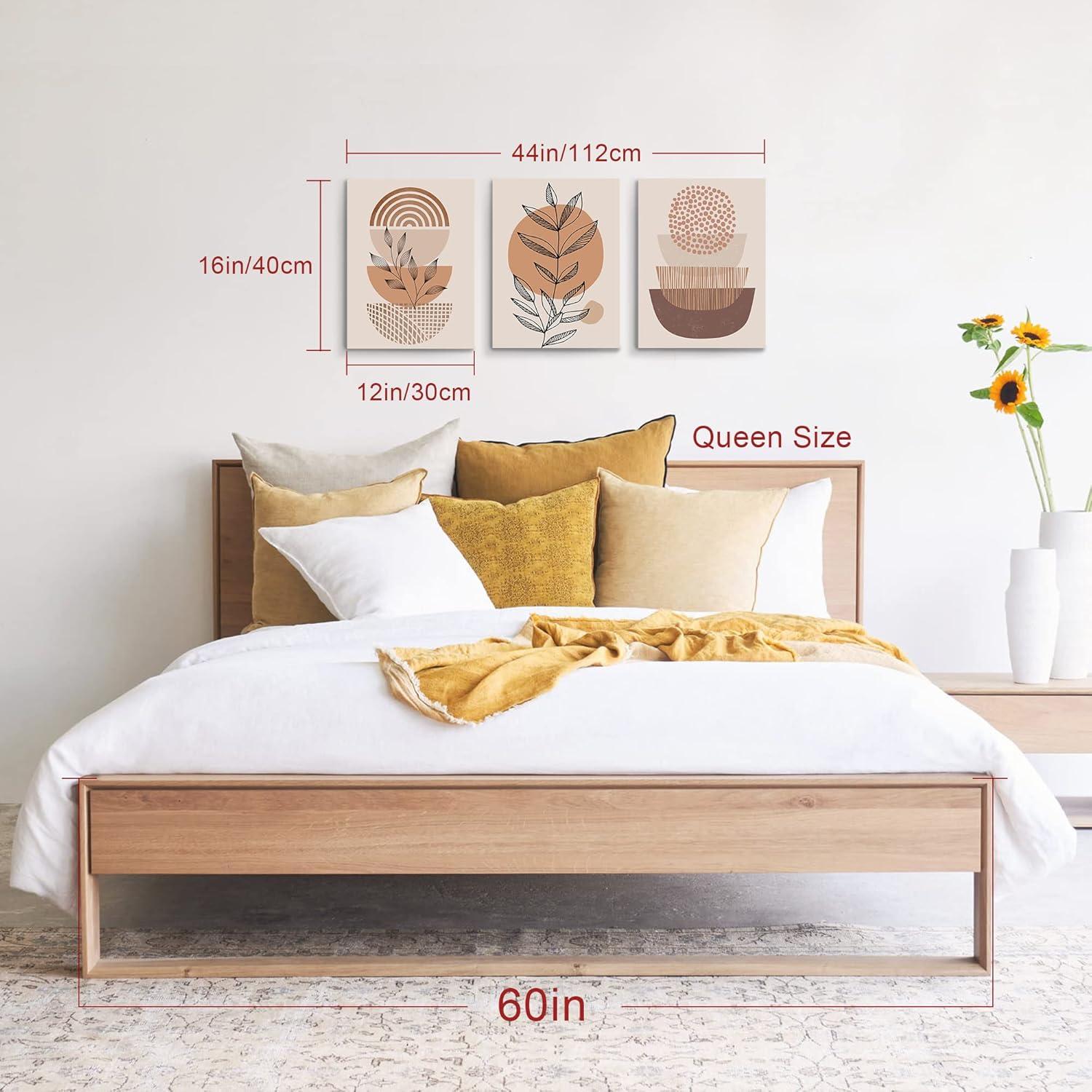 Moderne Boho Bilder Set für Wohnzimmer in Orange - 30x40cm, 3-teilig