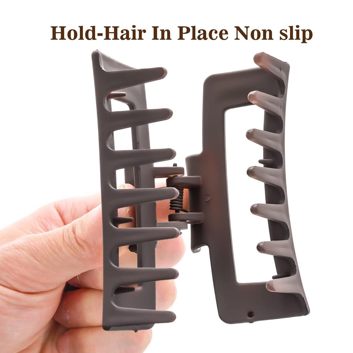 2 Stück Quadratische Klauenclips matt 8.5 cm für Haarstyling