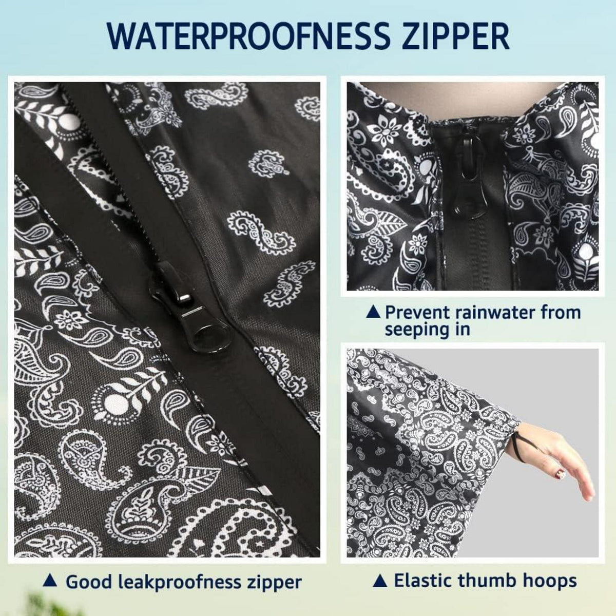 Regenponcho Damen & Herren mit Kapuze, wasserdicht, für Radfahren & Outdoor