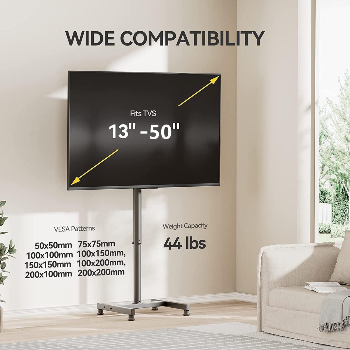 Boden-TV-Ständer für 13-50 Zoll Flat Curved TVs bis 44