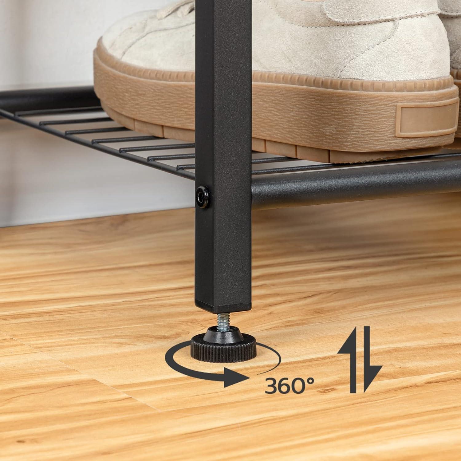 Industrie Design Garderobenständer Schuhregal Kleiderständer 5 Ebenen Greige