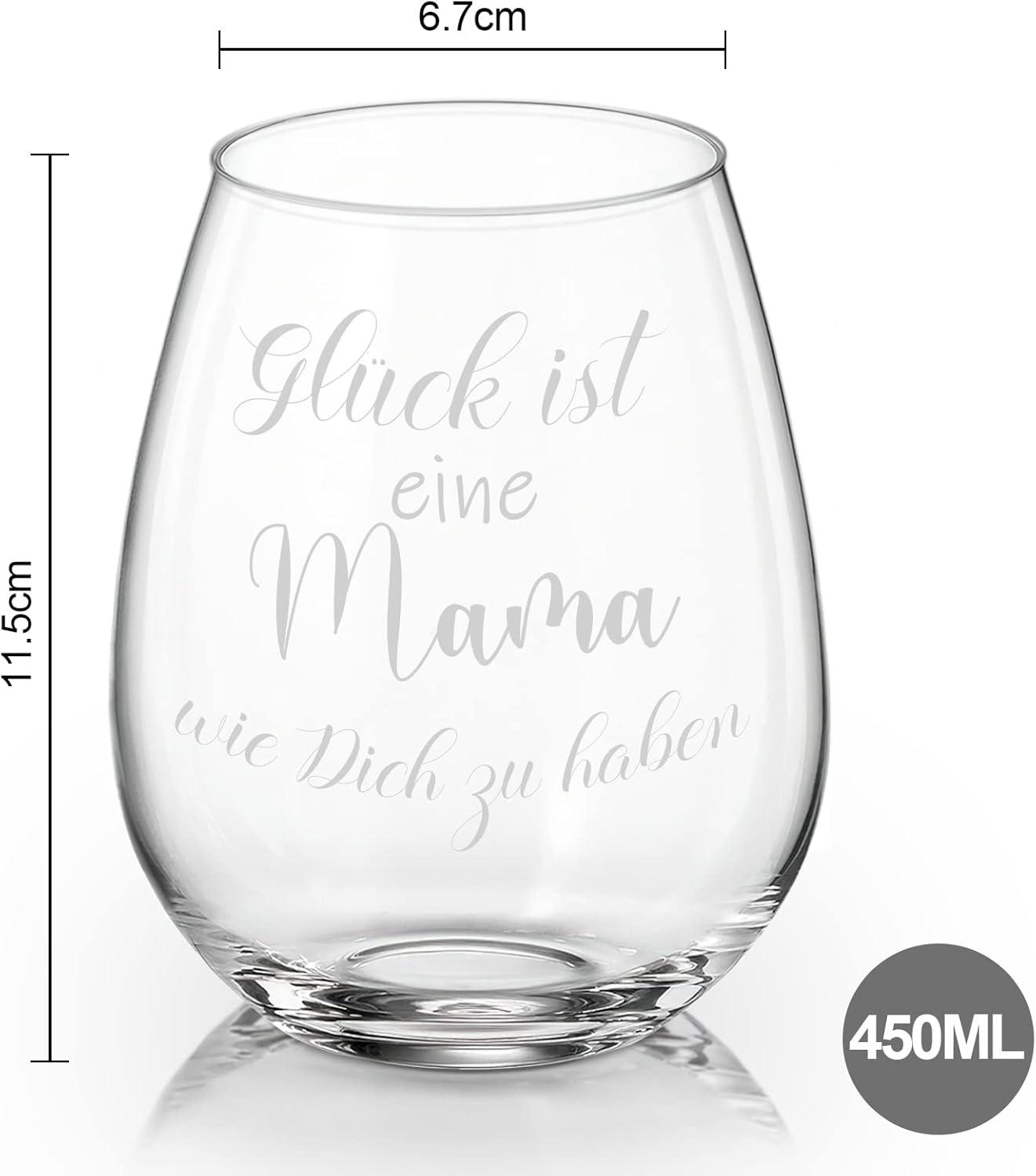 Weingläser mit Gravur für Mama - Muttertagsgeschenk - Geburtstag Weinbecher 450ml