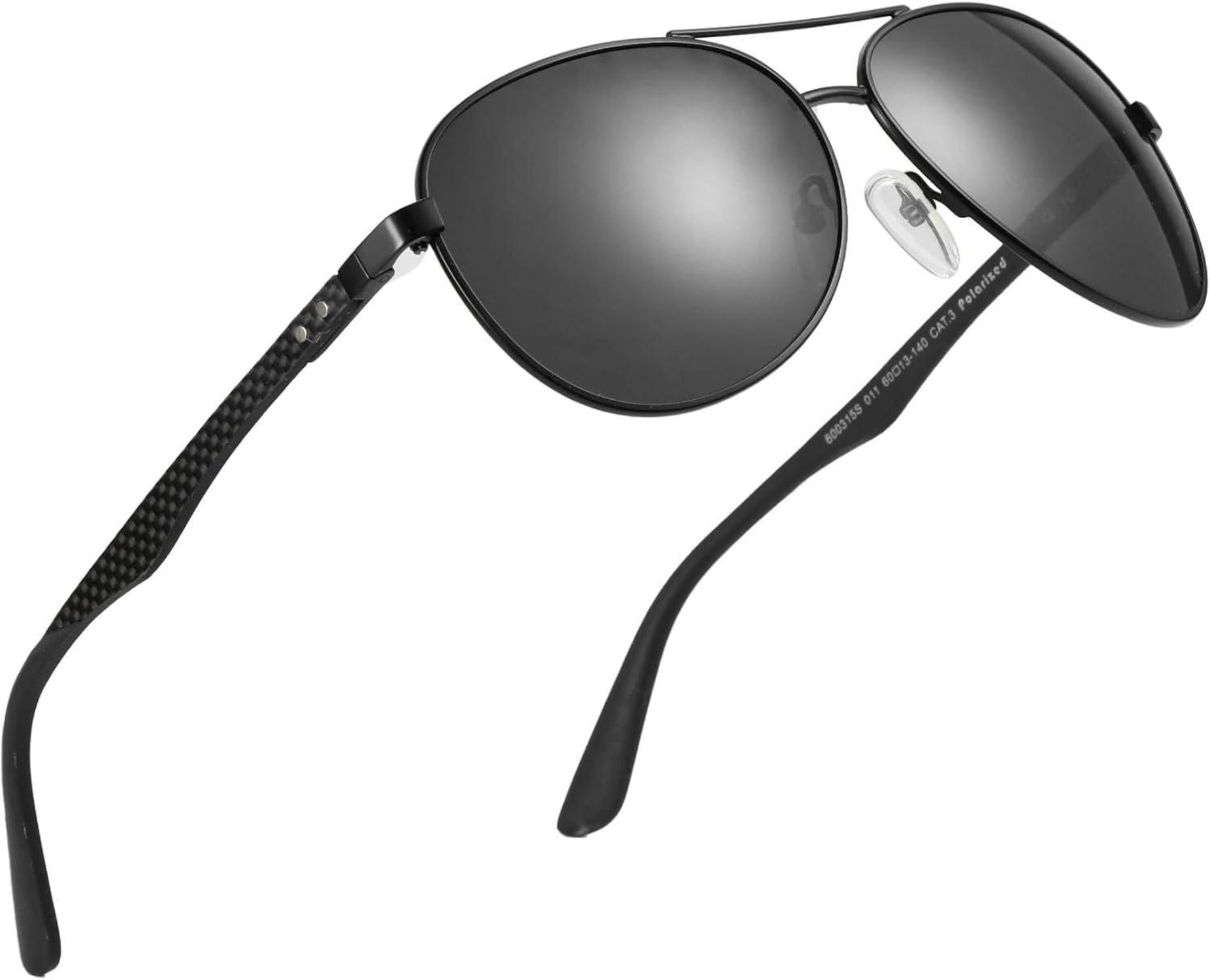 Polarisierte Retro Pilotenbrille Kohlefaser Metall Rahmen UV400 PRO