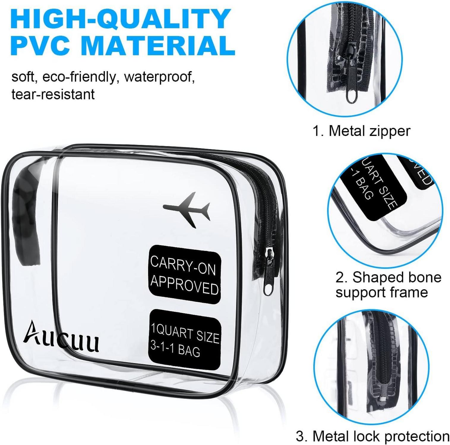 Transparente PVC Kulturtasche 2er Set für TSA-zugelassene