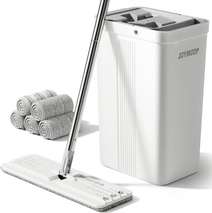 JOYMOOP Wischmopp Eimer Set 5 Mikrofaser Bodenreinigung Mopp