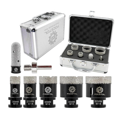 Diamant Fliesenbohrer Set mit Fingerfräser & Adapter für Stein