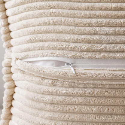 Kordsamt Kissenbezug 40x60 cm - 2er Set Creme Patchwork