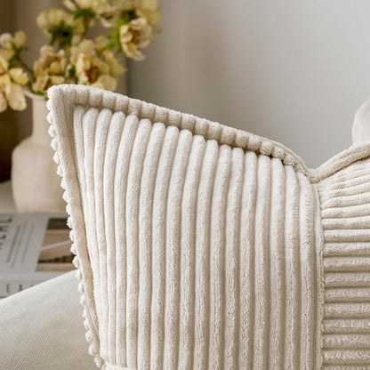 Kordsamt Kissenbezug 40x60 cm - 2er Set Creme Patchwork