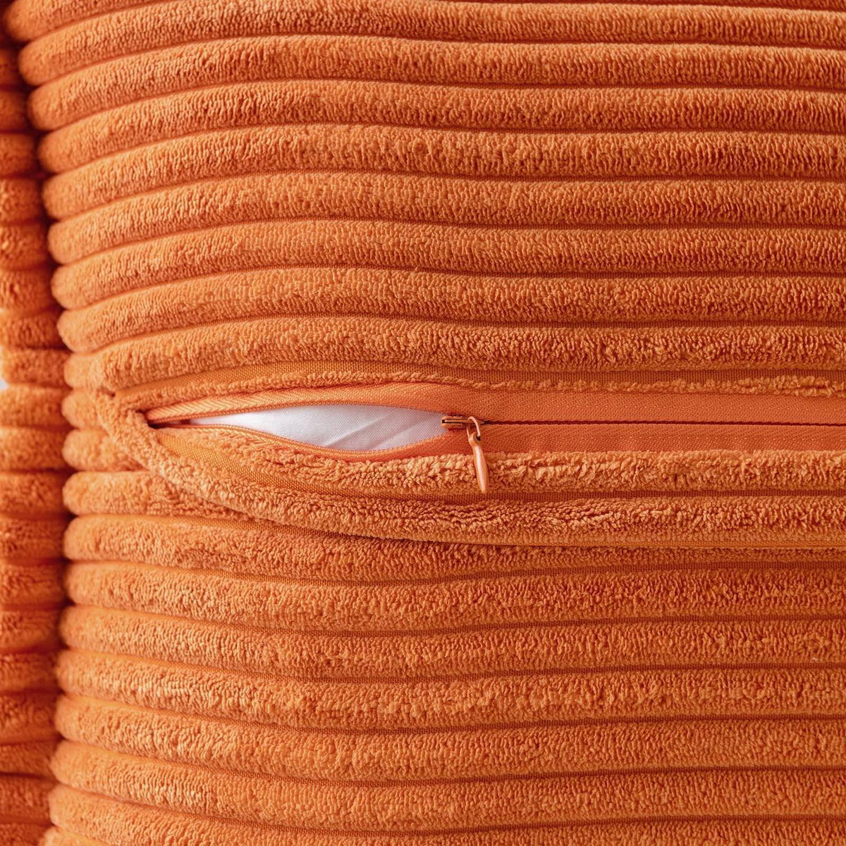 Kordsamt Kissenbezug 40x40cm Orange Patchwork 2er Set