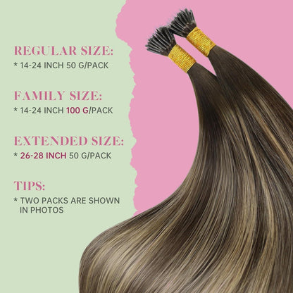 Echthaar Nano Ring Extensions Blond 45 cm - Haarverlängerung