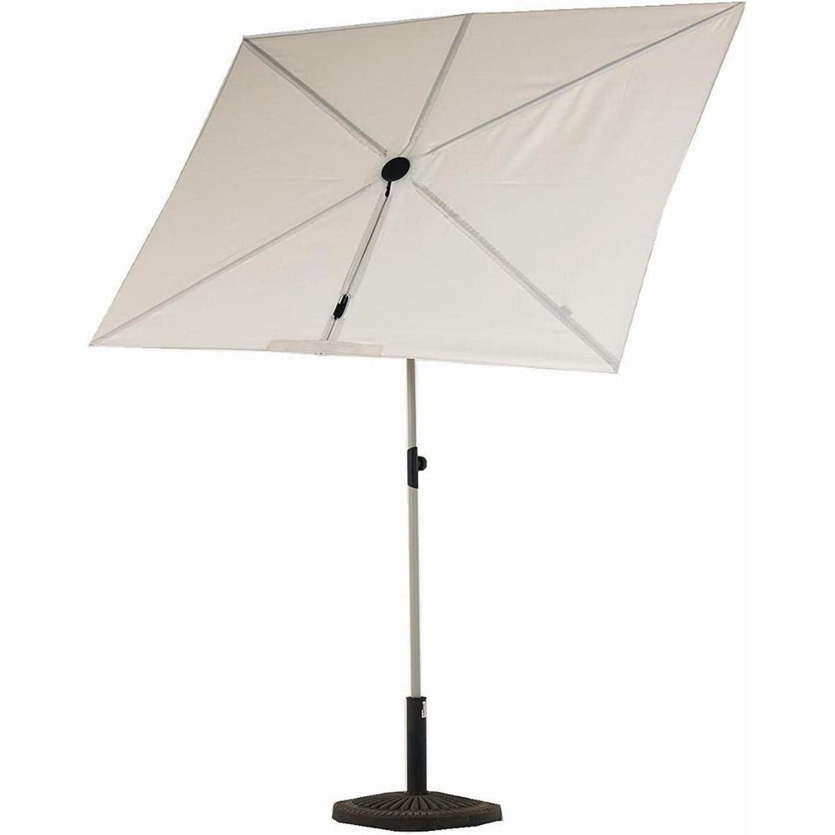 Balkon Sonnenschirm rechteckig mit Kippfunktion Beige 183x134cm