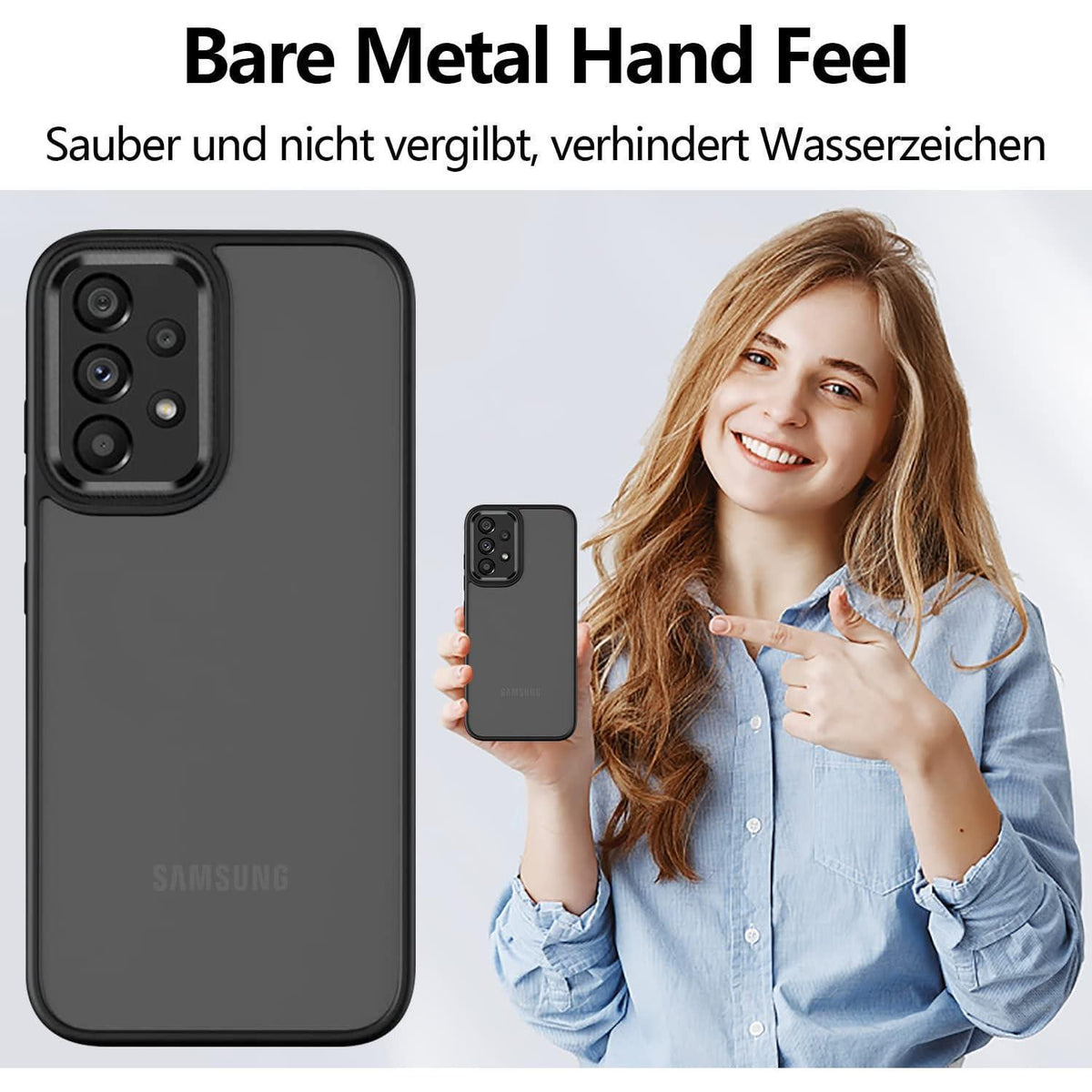 Handyhülle Samsung Galaxy A33 5G Matt Transluzent Schwarz