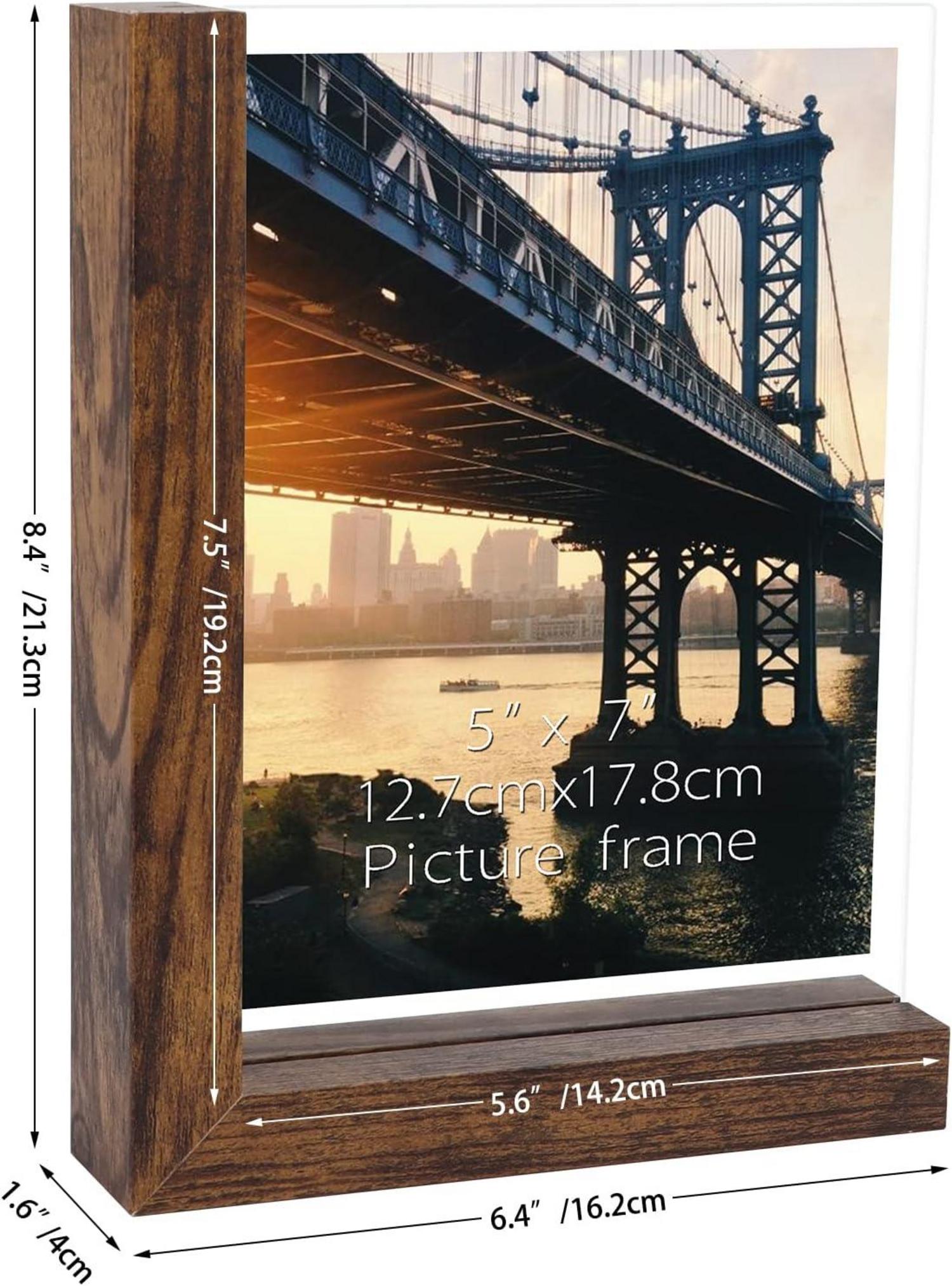 Doppelseitiger Glasbilderrahmen 13x18cm für Tisch Braun