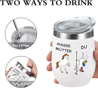 Mama Geschenk: Lustige 350ml Edelstahl Kaffeebecher mit Spruch