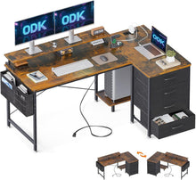 L-förmiger Schreibtisch mit Monitorständer, 4