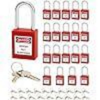 Rotes Lockout-Tagout-Schloss-Set, 20 Stück mit 40 Schlüsseln