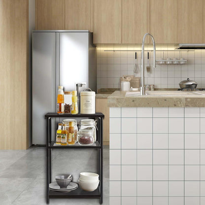 Beistelltisch mit Gitterablagen Schwarz Industrie-Design