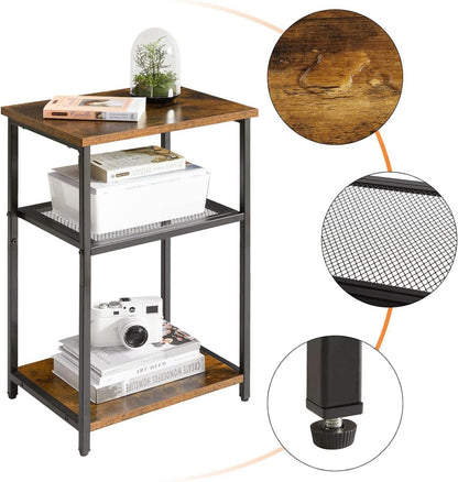 Beistelltisch mit Gitterablagen und Metallgestell Industrie-Design