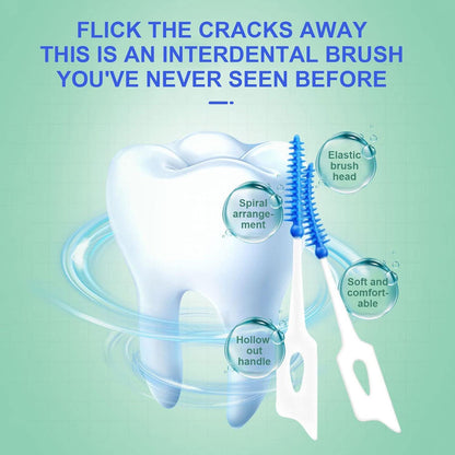 200stk. Interdentalbürsten Zahnseide Stick Dental Floss Blau