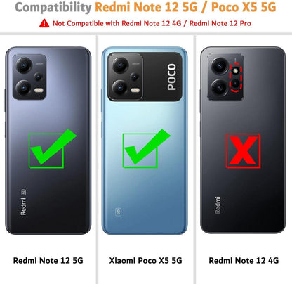 Leder Handyhülle Xiaomi Redmi Note 12 5G Poco X5 Schwarz