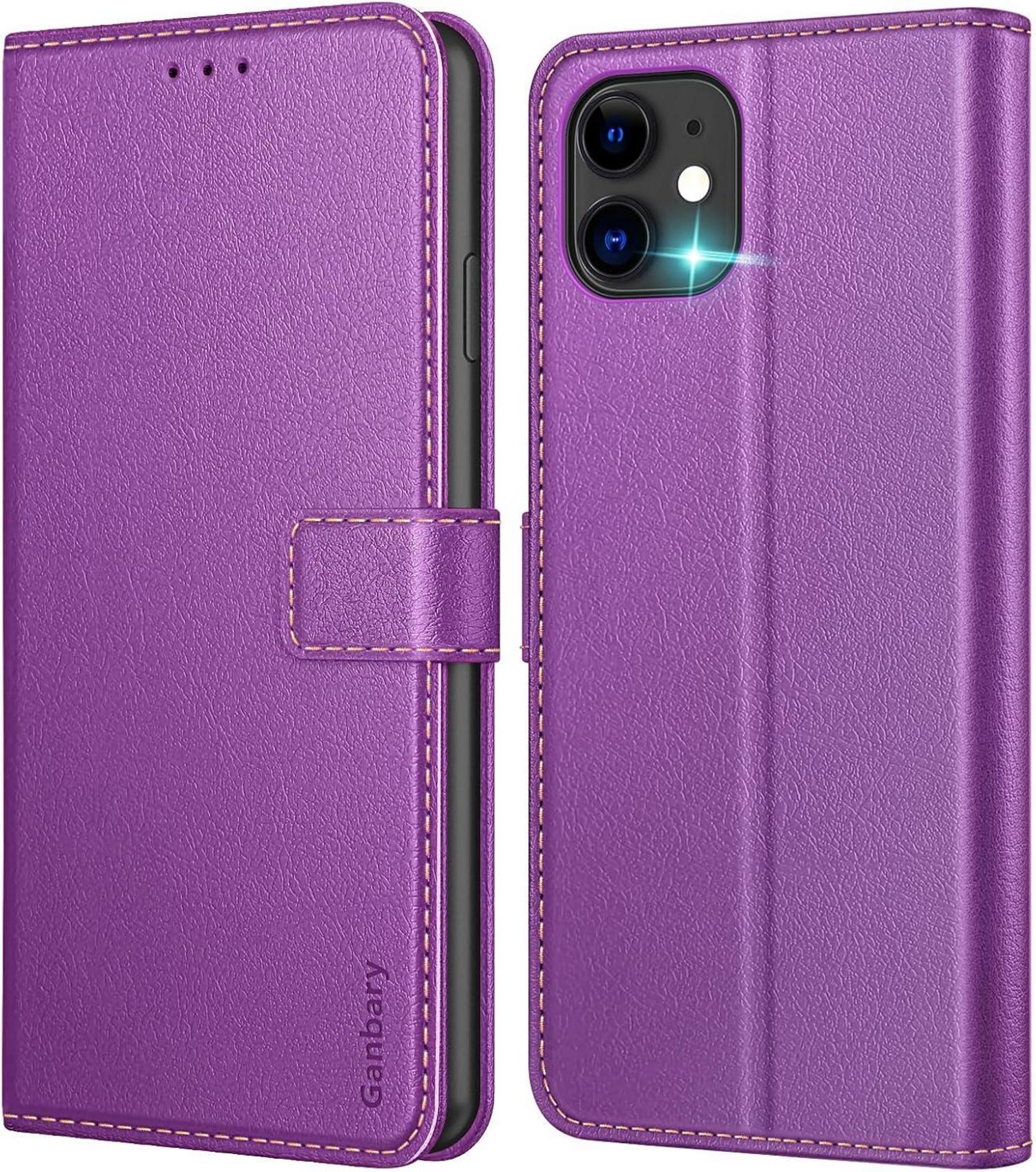 iPhone 11 Leder Handyhülle mit Kartenschlitzen und Standfunktion