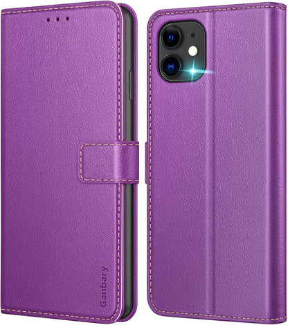 iPhone 11 Leder Handyhülle mit Kartenschlitzen und Standfunktion