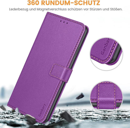 iPhone 11 Leder Handyhülle Klapphülle mit Kartenschlitzen und Standfunktion