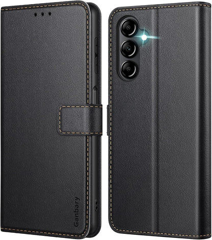 Handyhülle Samsung Galaxy A14 4G 5G Leder Schwarz