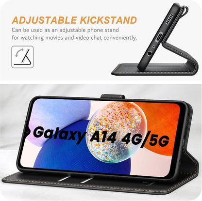 Handyhülle Samsung Galaxy A14 4G 5G Leder Schwarz