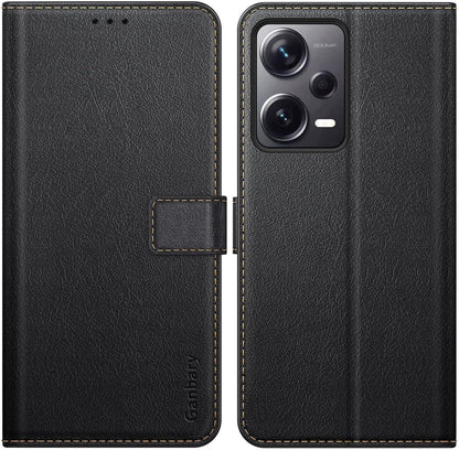 Xiaomi Redmi Note 12 Pro 5G Leder Handyhülle mit Kartenschlitzen und Standfunktion