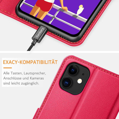 iPhone 11 Premium Leder Klapphülle mit