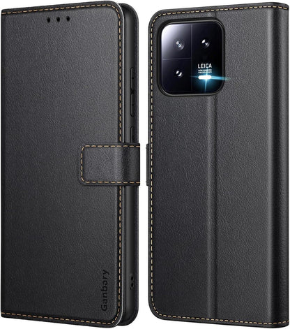 Handyhülle für Xiaomi 13 5G - Premium Leder Klapphülle - Schwarz