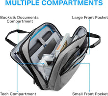 17,3-Zoll-Laptoptasche Erweiterbar Wasserabweisend Grau