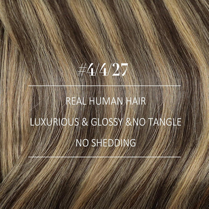 Echthaar Tressen Ombre 40cm - Dunkelbraun mit Blond