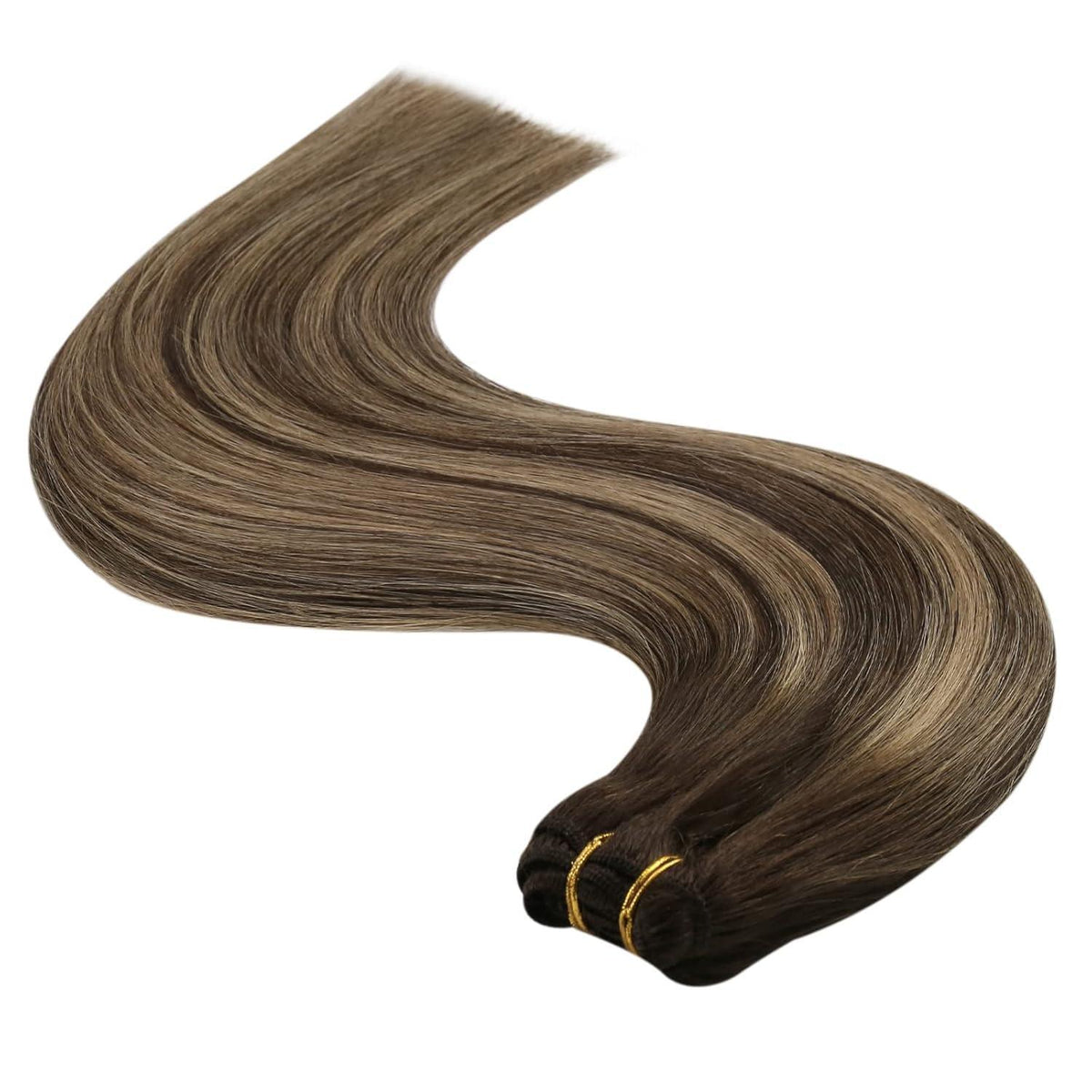 Echthaar Tressen Ombre 40cm - Dunkelbraun mit Blond