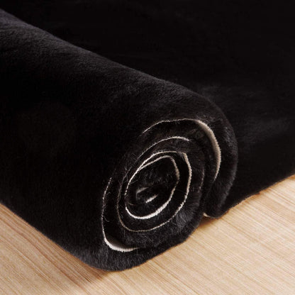 Flauschiger Teppich Schwarz 240x300 cm - Wohnzimmer & Schlafzimmer