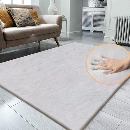 Flauschiger Teppich Grau 120x180 cm – Waschbar & Weich
