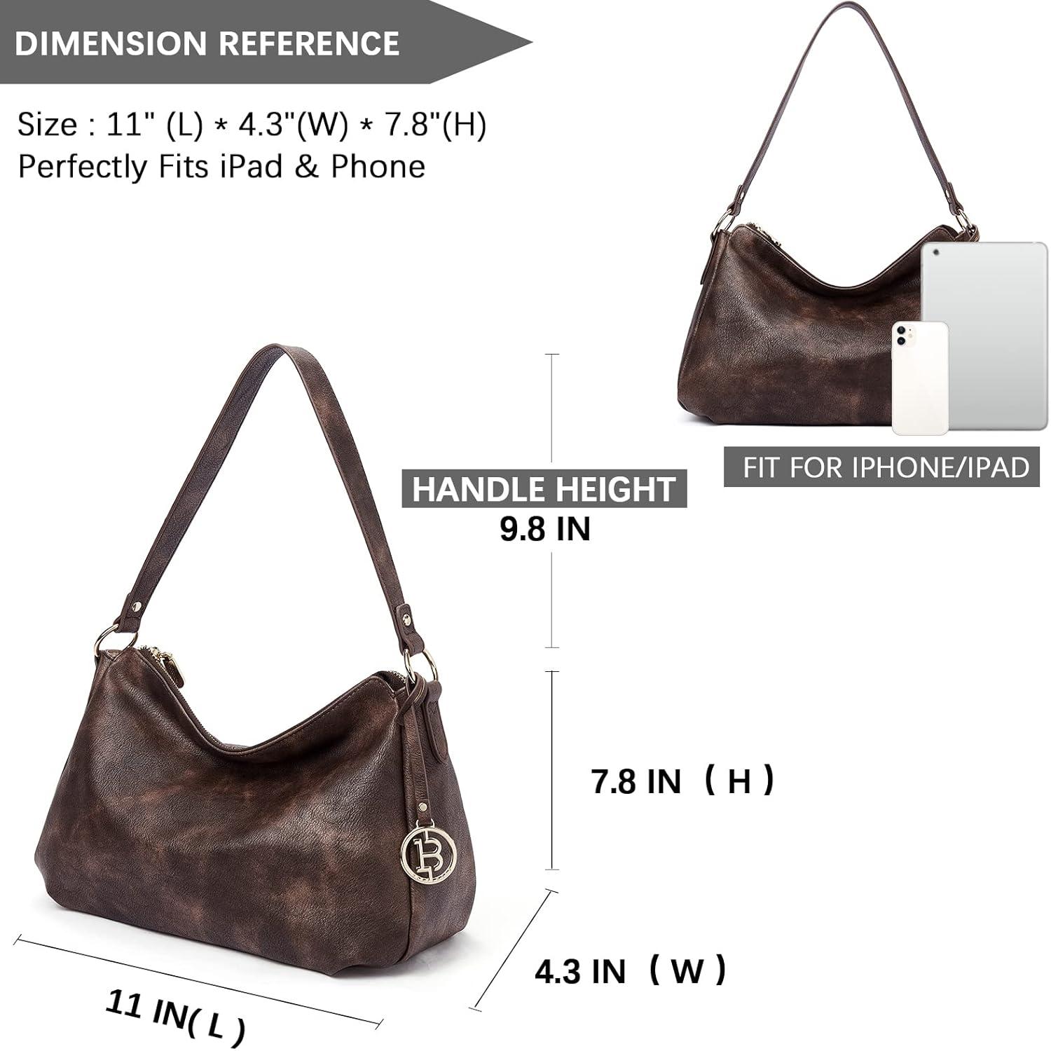 Schultertasche Damen PU Leder Hobo Handtasche Mittelgroß Henkeltasche
