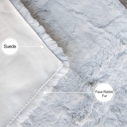 Runder Kunstfellteppich Grau 240 cm – Flauschig & Weich