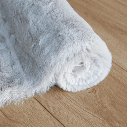 Runder Kunstfellteppich Grau 240 cm – Flauschig & Weich