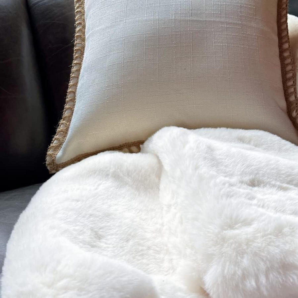 Flauschiger Teppich Weiß 150x240 cm – Weicher Wohnzimmer Teppich