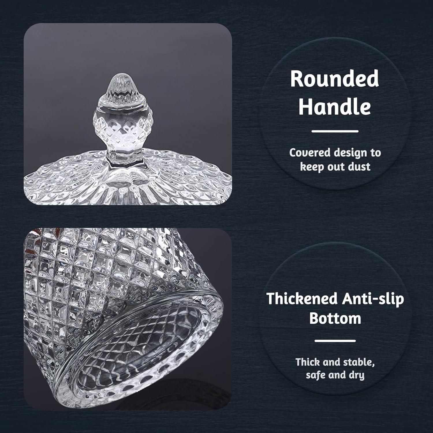 Kristallglas Zuckerdose mit Deckel - Transparente Süßigkeiten Snacks