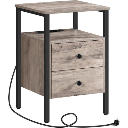 Nachttisch mit Ladestation und USB-Anschlüssen, Modern, 40 x