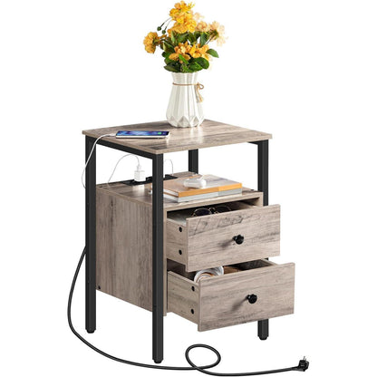 Nachttisch mit Ladestation und USB-Anschlüssen, Modern, 40 x