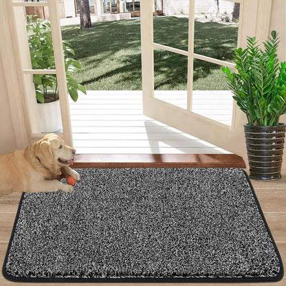 Fußmatte 90x150 cm Schwarz, Rutschfester Teppich, Waschbarer