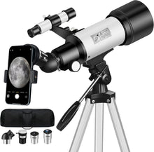 Mijiao Teleskop Astronomie Profi 70/400mm für Anfänger mit Stativ 5x24